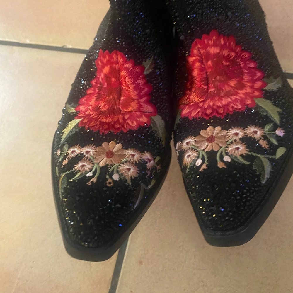 I.N.C. International Concepts Sparkly Jersey Cowboy Boots - Picture 5 of 9